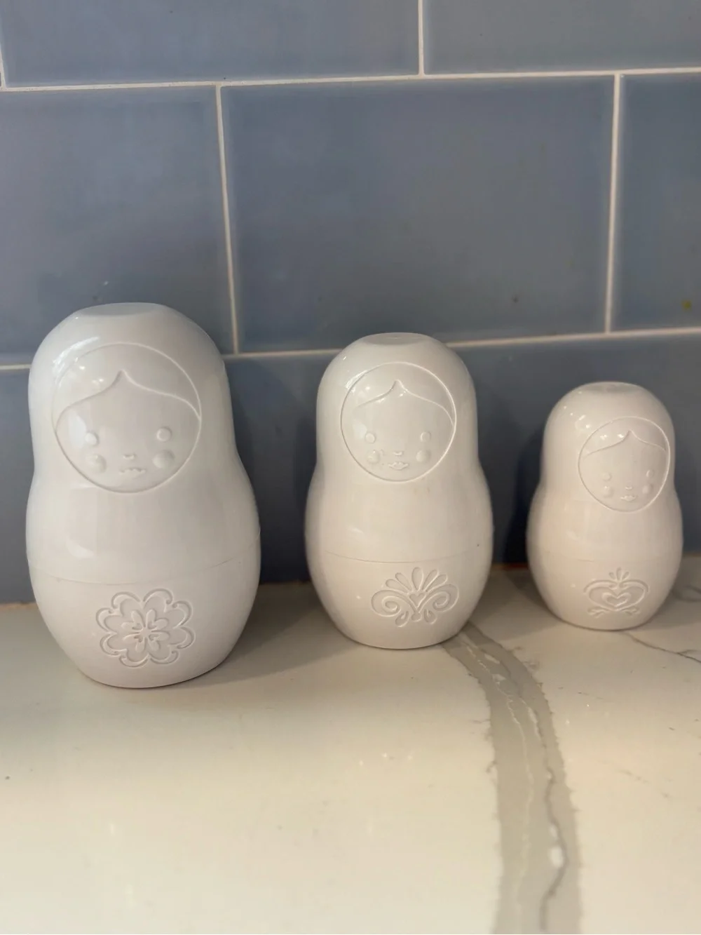 Fred White Nesting Doll Measuring Cups